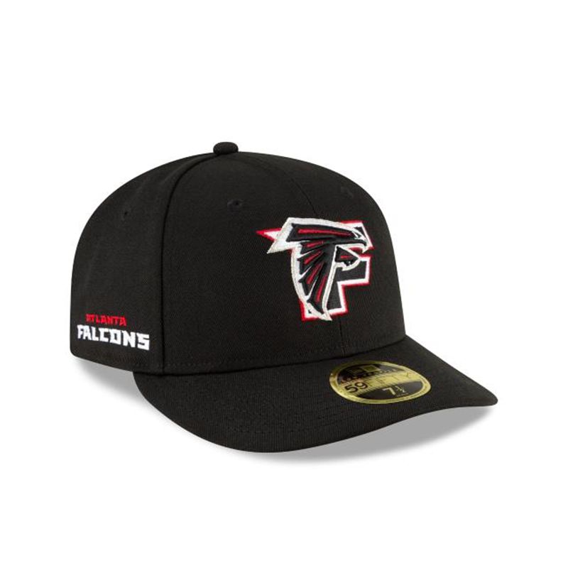 NFL Atlanta Falcons Logo Mix Low Profile 59Fifty Fitted (WBP8374) - Black New Era Caps